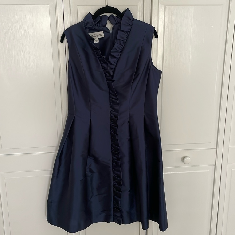 Sara Campbell navy taffeta dress